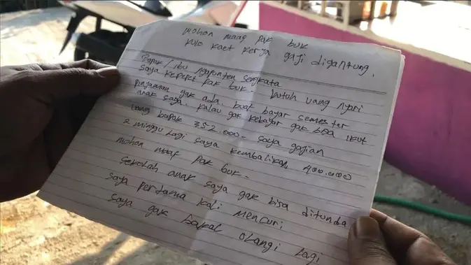 Maling di Mojokerto Tinggalkan Surat, Janji Ganti Uang Usai Gajian Maling di Mojokerto Tinggalkan Surat, Janji Ganti Uang Usai Gajian