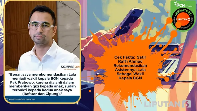 Cek Fakta: Satir Raffi Ahmad Rekomendasikan Asistennya Jadi Wakil Kepala BGN Cek Fakta: Satir Raffi Ahmad Rekomendasikan Asistennya Jadi Wakil Kepala BGN