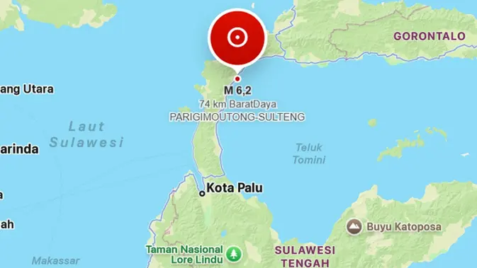 Gempa Magnitudo 6,2 Guncang Parigi Moutong, Tak Berpotensi Tsunami Gempa Magnitudo 6,2 Guncang Parigi Moutong, Tak Berpotensi Tsunami
