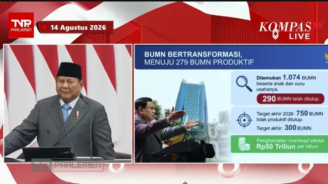 Prabowo Ungkap BUMN Dipangkas Hemat Rp 50 Triliun: Ada Gaji Direksi sampai Perjalanan Dinas Prabowo Ungkap BUMN Dipangkas Hemat Rp 50 Triliun: Ada Gaji Direksi sampai Perjalanan Dinas