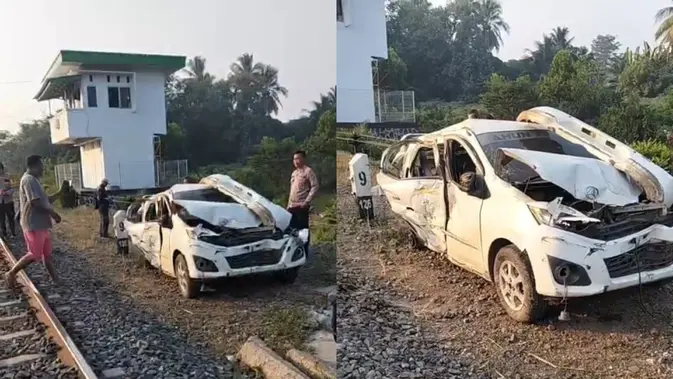 Kronologi Mobil Dikemudikan Pelajar Ditabrak Kereta di Lampung Kronologi Mobil Dikemudikan Pelajar Ditabrak Kereta di Lampung