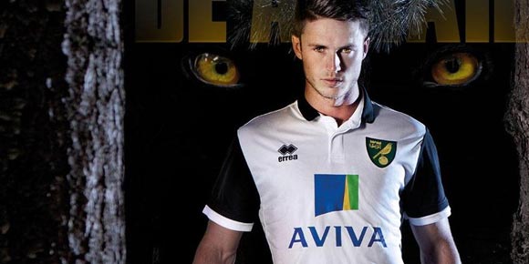 Detail Jersey: Norwich Away 2013-2014 Detail Jersey: Norwich Away 2013-2014