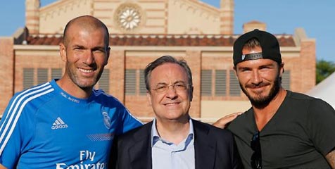Beckham Sambangi Latihan Madrid di LA Beckham Sambangi Latihan Madrid di LA