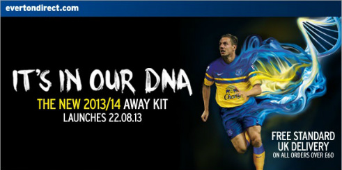 Detail Jersey: Everton Away 2013-2014 Detail Jersey: Everton Away 2013-2014
