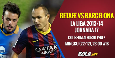 Preview: Getafe vs Barcelona, Iniesta Jadi Tumpuan Preview: Getafe vs Barcelona, Iniesta Jadi Tumpuan