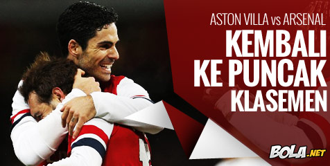 Preview: Aston Villa vs Arsenal, Kembali ke Puncak