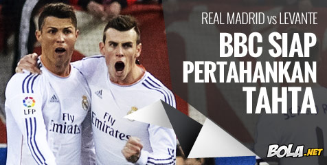 Preview: Madrid vs Levante, BBC Siap Amankan Tahta Preview: Madrid vs Levante, BBC Siap Amankan Tahta
