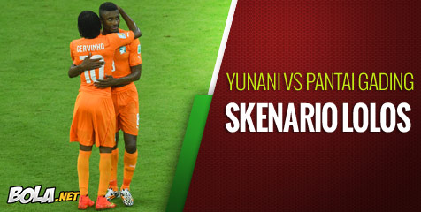 Preview: Yunani vs Pantai Gading, Skenario Lolos