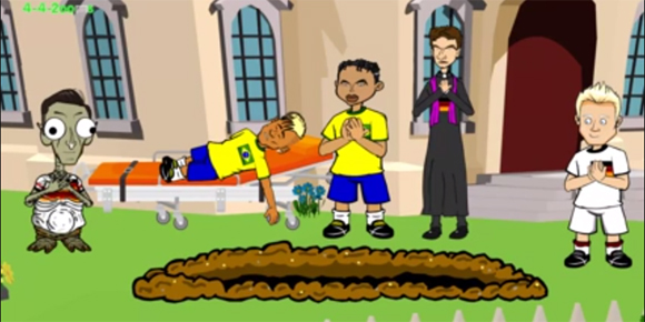 Animasi: Parodi Jerman Makamkan Para Pemain Brasil