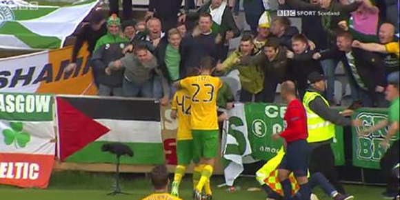 Video: Bernafsu Rayakan Gol, Suporter Celtic Terjungkal Menyakitkan