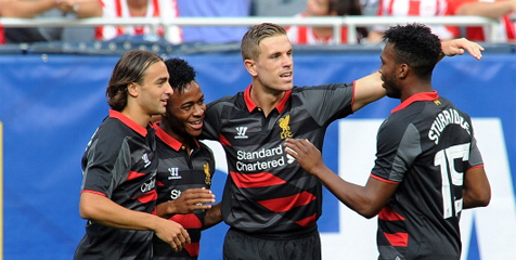 Tusukan Sterling Bantu Liverpool Atasi Olympiakos Tusukan Sterling Bantu Liverpool Atasi Olympiakos
