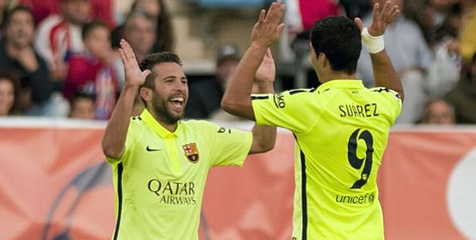 Jordi Alba: Suarez Amat Penting Bagi Barcelona Jordi Alba: Suarez Amat Penting Bagi Barcelona
