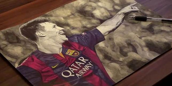 Video: Ilustrasi Messi cs Versi Teknik Gambar Pena Fantastis