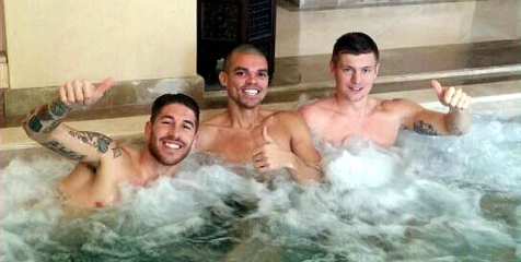 Ramos, Pepe, dan Kroos Bersantai Jelang Final Piala Dunia