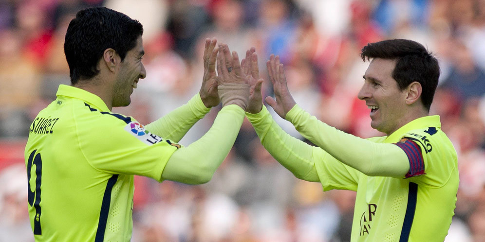 Suarez Mengaku Sering Takjub Terima Umpan Ajaib Messi Suarez Mengaku Sering Takjub Terima Umpan Ajaib Messi