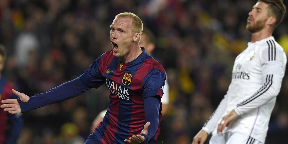Aksi Pura-pura Mascherano di Clasico Buat Mathieu Marah Aksi Pura-pura Mascherano di Clasico Buat Mathieu Marah