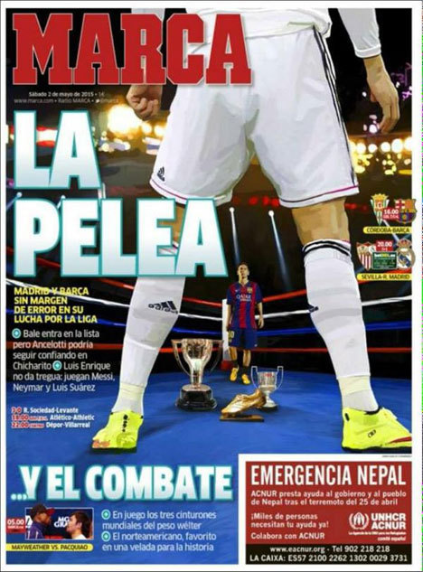 Cover depan Marca edisi Sabtu (2/5)