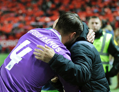 Sergio Ramos dan Jorge Sampaoli.