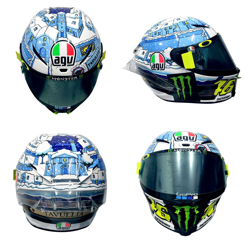 Helm AGV Pista GP milik Valentino Rossi di uji coba pramusim 2017. (c) AGV Helmets