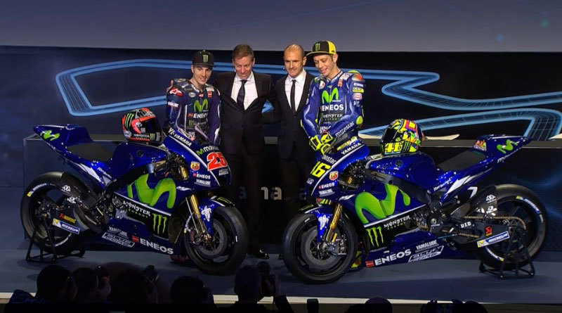 Maverick Vinales, Valentino Rossi, Lin Jarvis dan Massimo Meregalli. (c) Yamaha