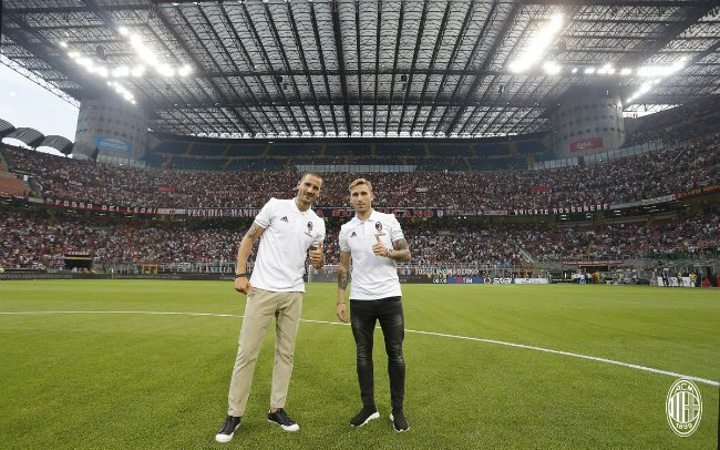 Leonardo Bonucci dan Lucas Biglia