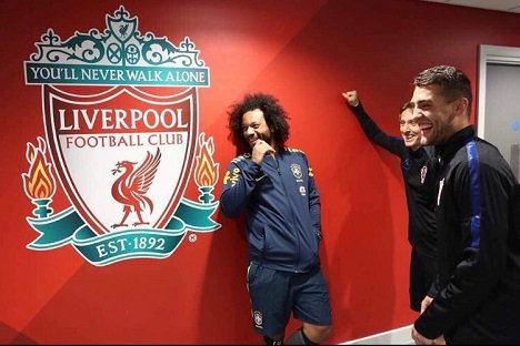 Pemain Madrid di Anfield