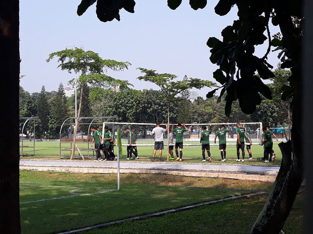 Suasana Latihan Timnas Indonesia U-23 di Lapangan ABC, Senayan.