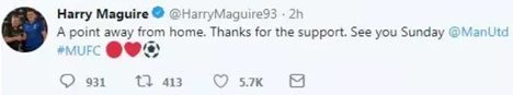 Cuitan Harry Maguire yang sudah dihapus di akun twitter pribadinya. (c) twitter/harrymaguire93
