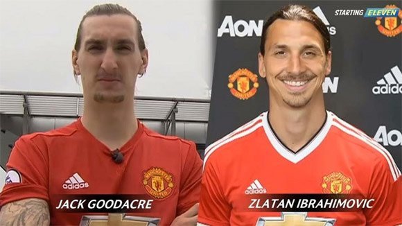 Jack Goodacre dan Zlatan Ibrahimovic. (c) Youtube Starting Eleven