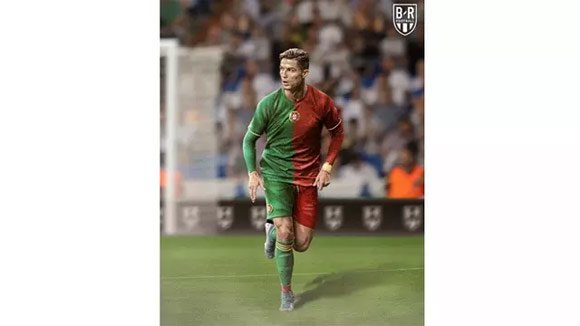 Cristiano Ronaldo dengan jersey fantasy timnas Portugal. (c) Instagram.com/brfootball