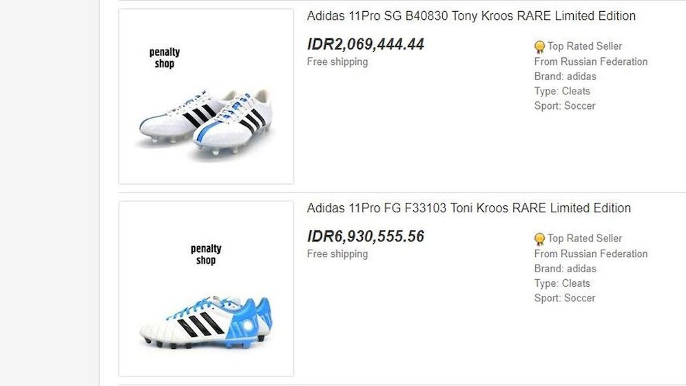 Sepatu Toni Kroos (c) eBay