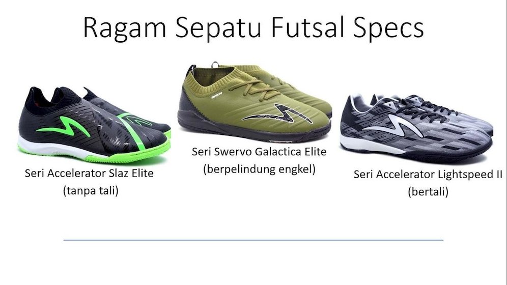 Sepatu futsal Specs, memiliki teknologi yang sama dengan merek impor (c) Istimewa