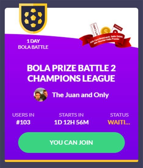 Battle 2 Liga Champions bakal digelar pada tengah pekan ini. Jangan lupa ya! (c) kickstox