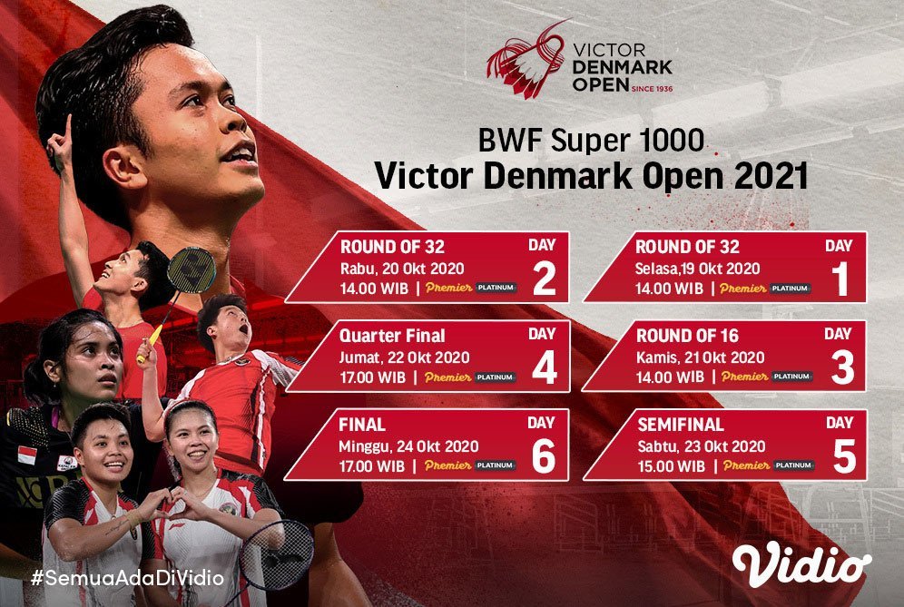 Jadwal Pertandingan Denmark Open 2021 (c) Vidio