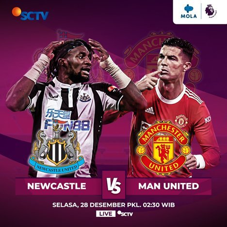 Jadwal Premier League Newcastle vs Manchester United (c) SCTV