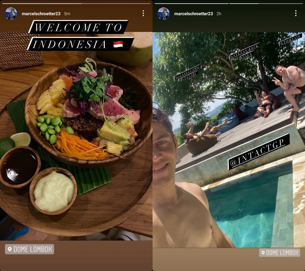 Marcel Schrotter memamerkan kegiatannya di Mandalika. (c) Instagram/Marcel Schrotter