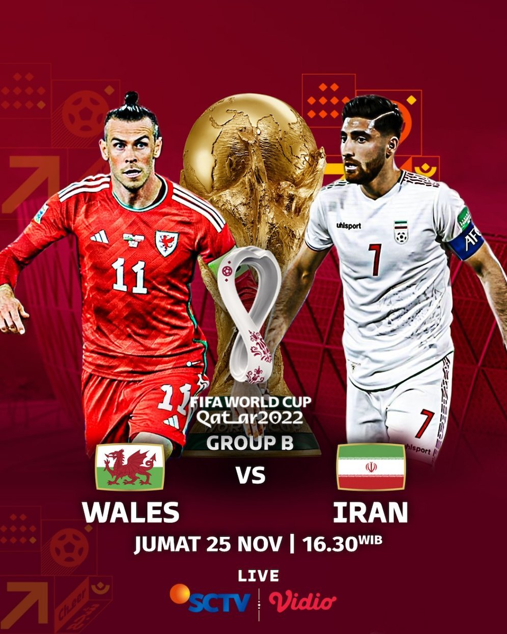 Laga Grup B Piala Dunia 2022 antara Wales vs Iran (c) SCM