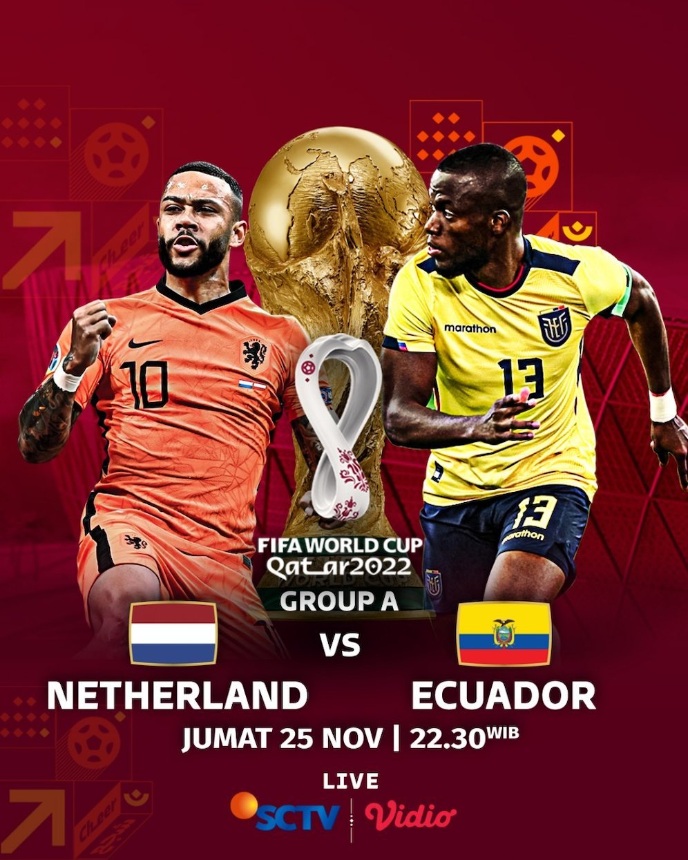 Pertandingan Kedua Grup A Piala Dunia 2022, Belanda vs Ekuador (c) SCM