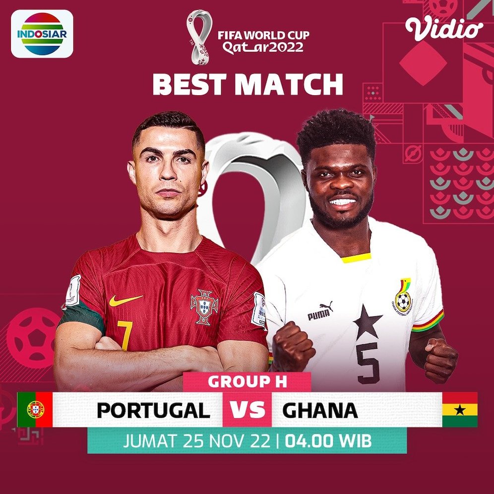 Pertandingan Best Match yang akan tayang di Indosiar: Portugal vs Ghana (c) SCM