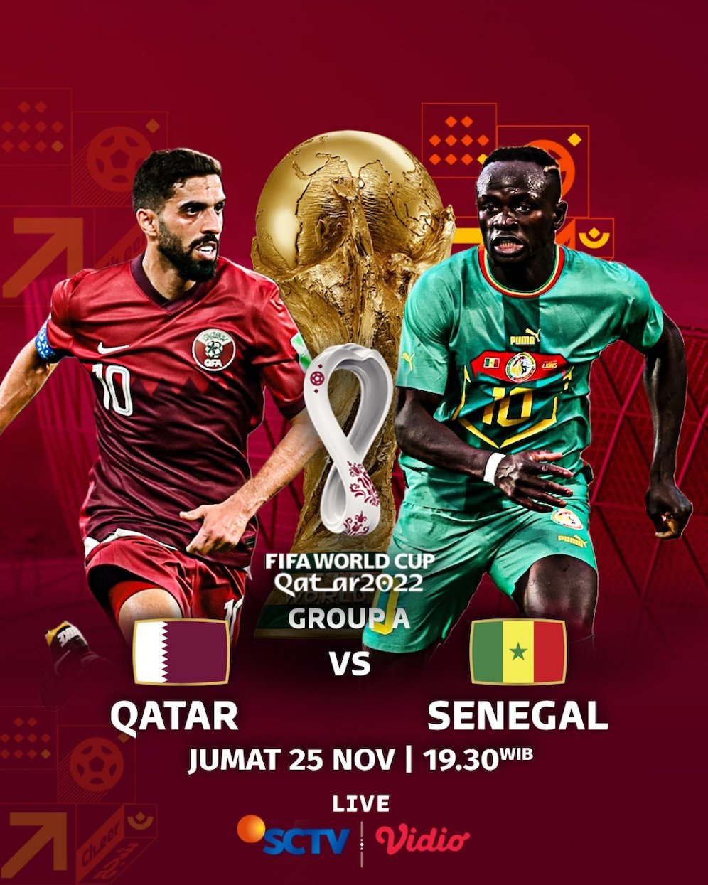 Pertandingan kedua grup A Piala Dunia 2022: Qatar vs Senegal (c) SCM