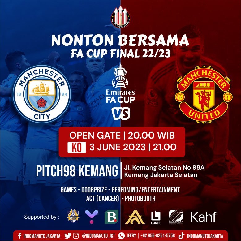 Indomanutd Jakarta gelar nobar final Piala FA 2023 bersama Nexify dan Bola.com di Pitch 98 Kemang (c) Indomanutd Jakarta