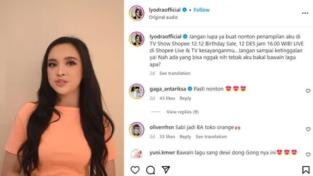 Lyodra Ginting. (c) Instagram.com/lyodraofficial