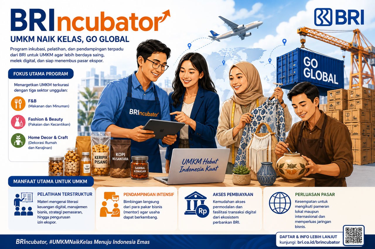 Gambar ilustrasi tentang program BRIncubator, program inkubasi bisnis dari BRI yang bertujuan mengantar UMKM naik kelas (c) Gambar dibuat oleh AI/ChatGPT