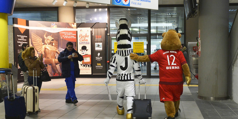 Maskot Zebra Juventus Sambut Bayern di Turin