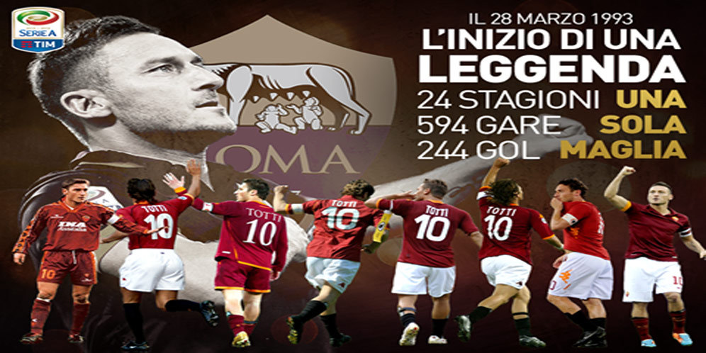Galeri: 23 Tahun Francesco Totti di Roma Galeri: 23 Tahun Francesco Totti di Roma