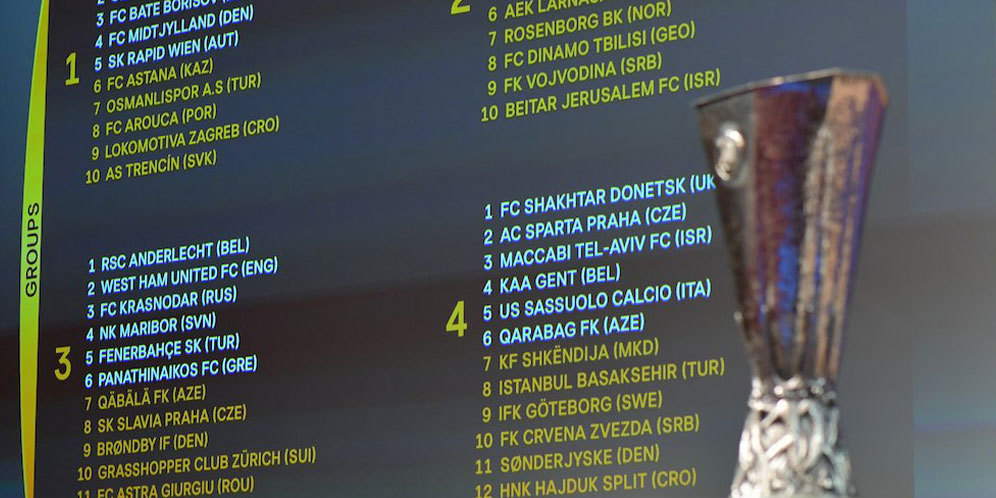 Hasil Undian Play-Offs Liga Europa 2016/17 Hasil Undian Play-Offs Liga Europa 2016/17