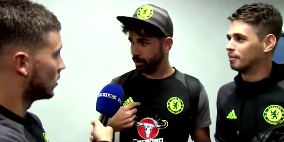 Didesak Hazard Bicara Bahasa Inggris, Diego Costa Kelabakan Didesak Hazard Bicara Bahasa Inggris, Diego Costa Kelabakan