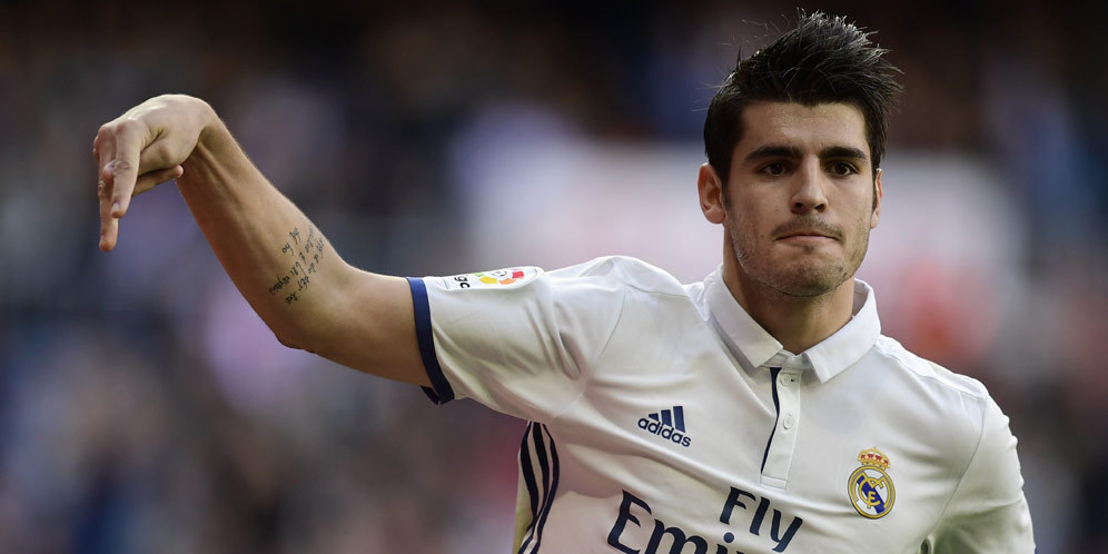 Selebrasi Alvaro Morata.