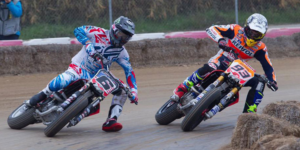 Brad Baker dan Marc Marquez sama-sama absen di Superprestigio Dirt Track 2017. (c) DTX Barcelona