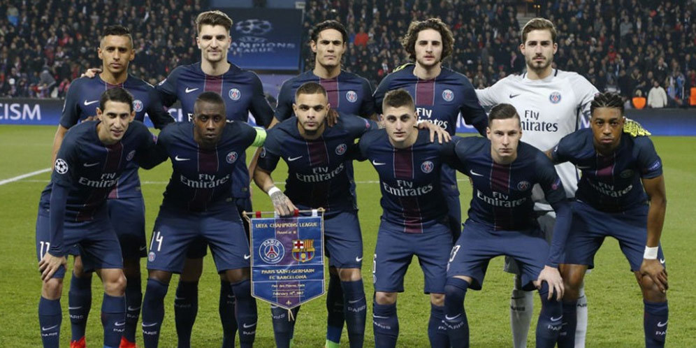 Skuat PSG saat lawan Barcelona.